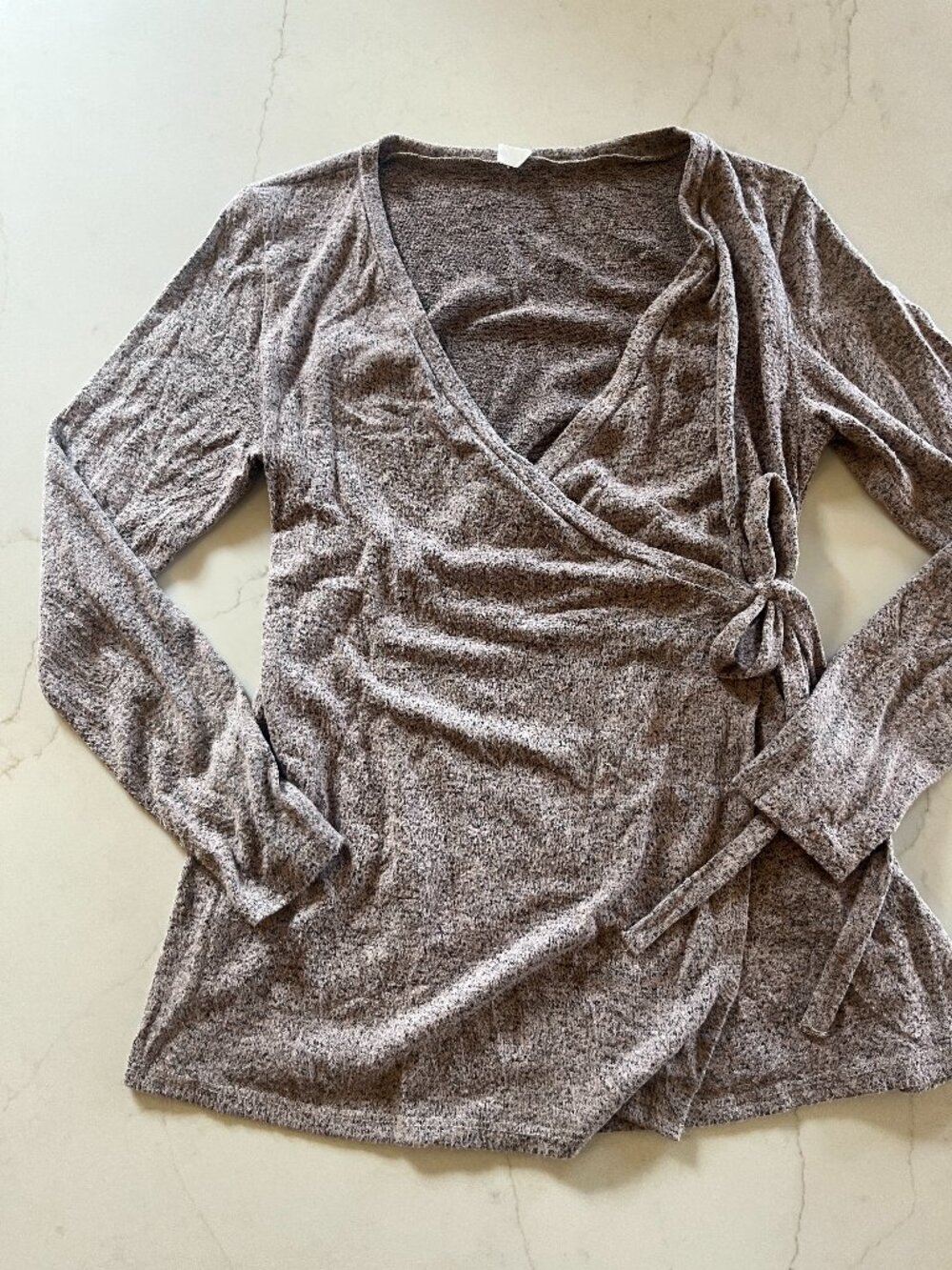 Pink Blush Wrap Nursing Sweater - Heathered Rose